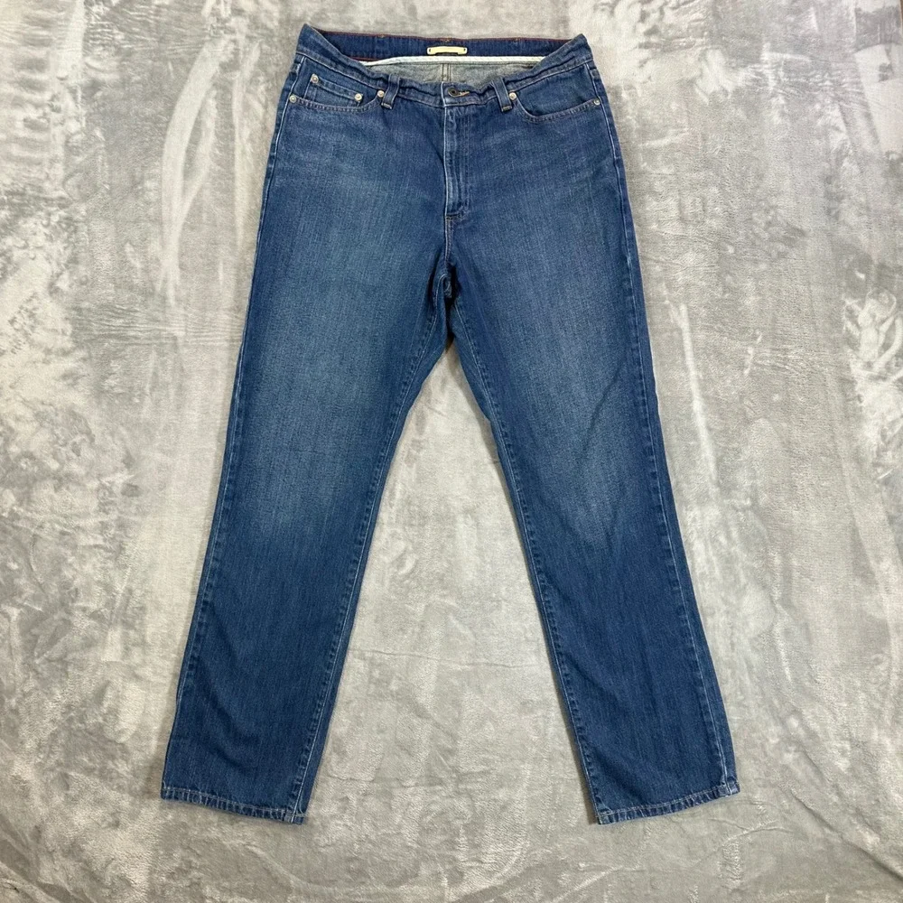 LL Bean Natural Fit Straight Leg Jeans Men's Size 34x34 Blue Denim
